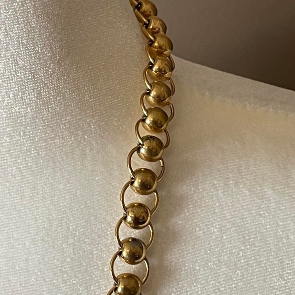 Vintage Trifari Gold-tone Ball and Link long Necklace - Picture 4 of 6